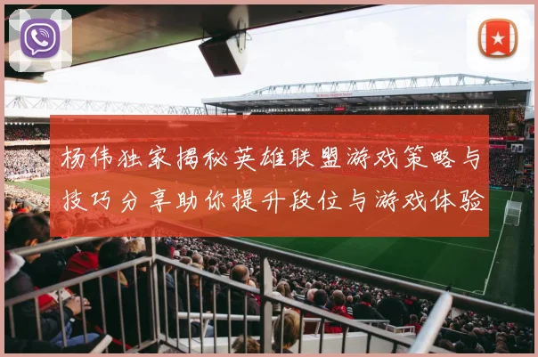 杨伟独家揭秘英雄联盟游戏策略与技巧分享助你提升段位与游戏体验